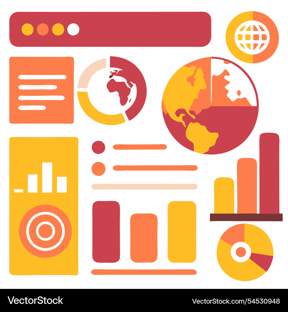 Global data analysis and insights for business Vector Image