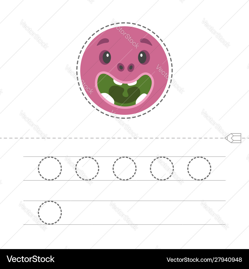 Learning to draw a circle Learning to draw a circle vector image