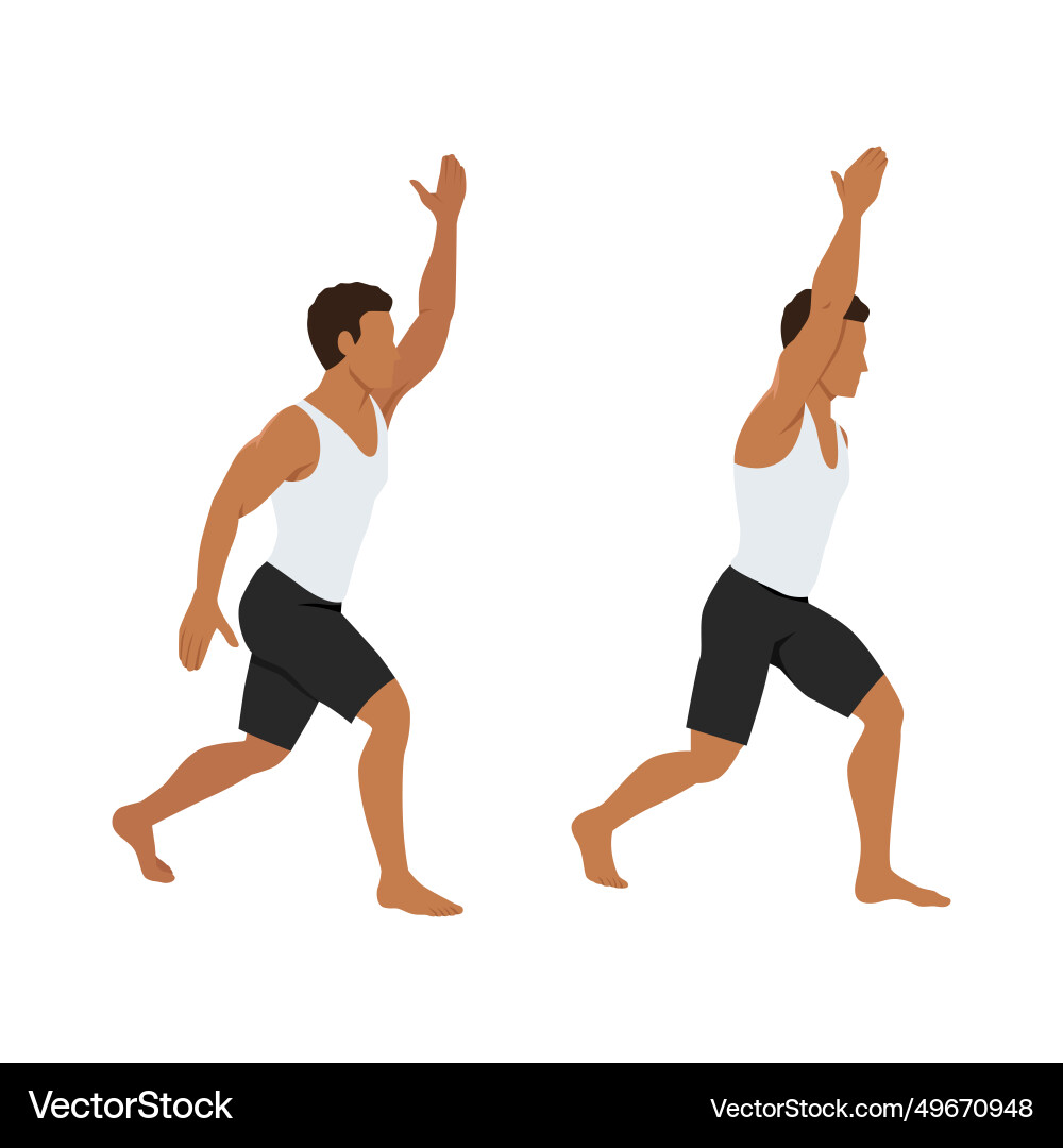 Man doing split jacks exercise Man doing split jacks exercise vector image