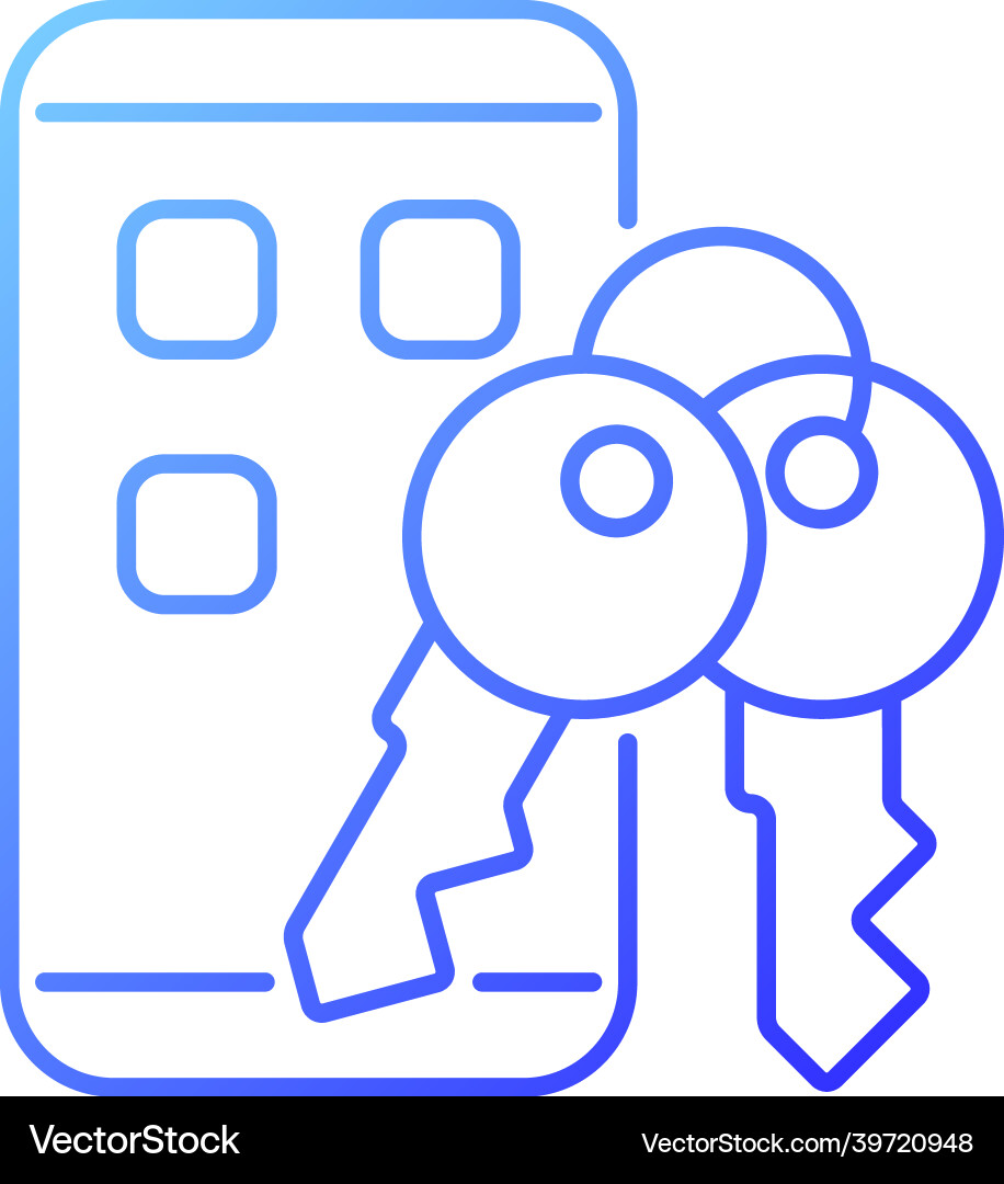 Password management app gradient linear icon Password management app gradient linear icon Vector Image