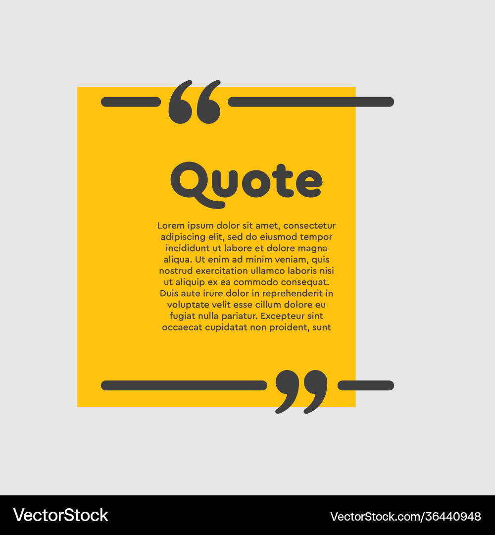 Quote square text with bracket background Quote square text with bracket background vector image