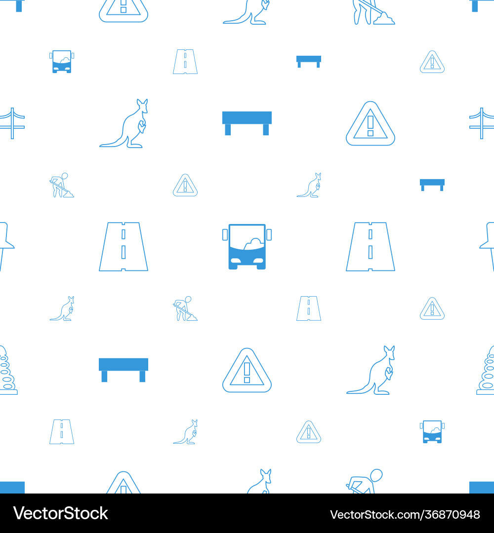 Road icons pattern seamless white background Vector Image