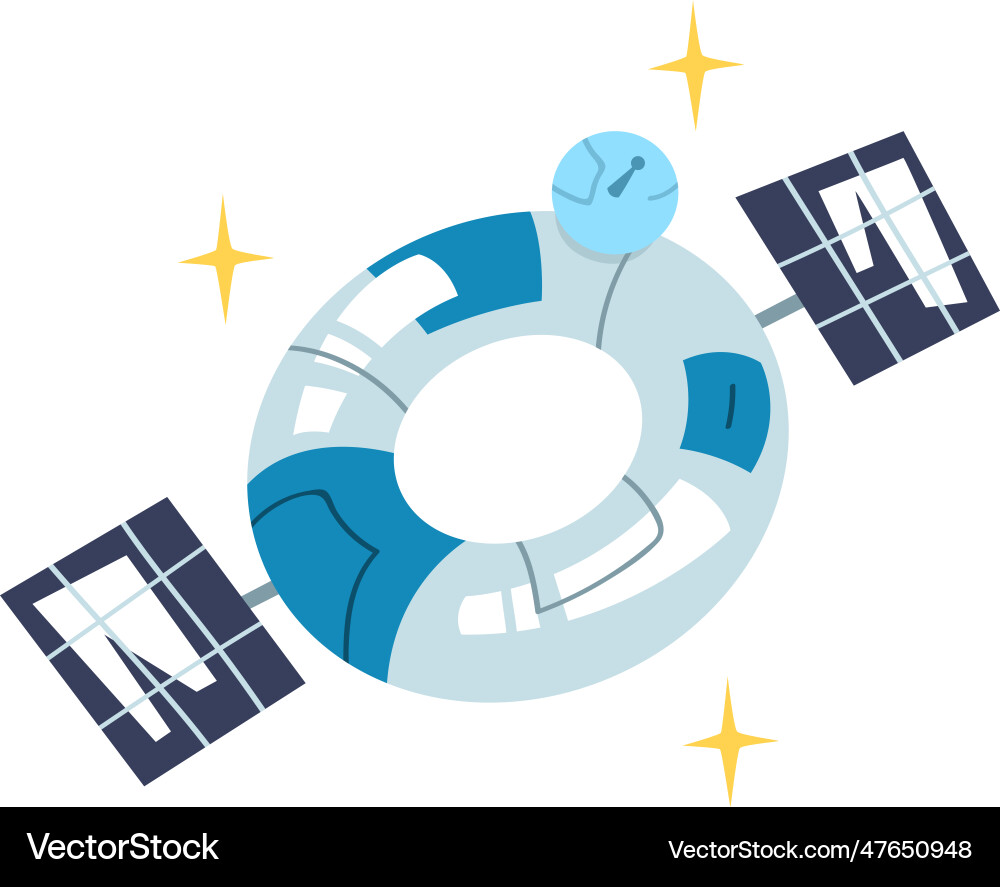 Satellite object flying in outer space Satellite object flying in outer space Vector Image