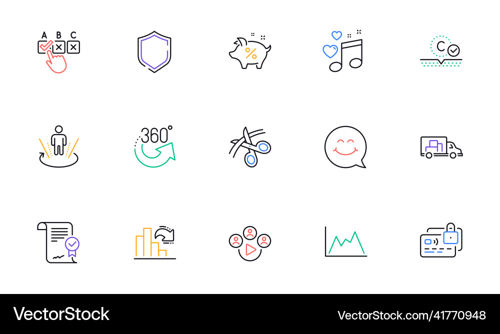 Scissors video conference and decreasing graph Scissors video conference and decreasing graph vector image