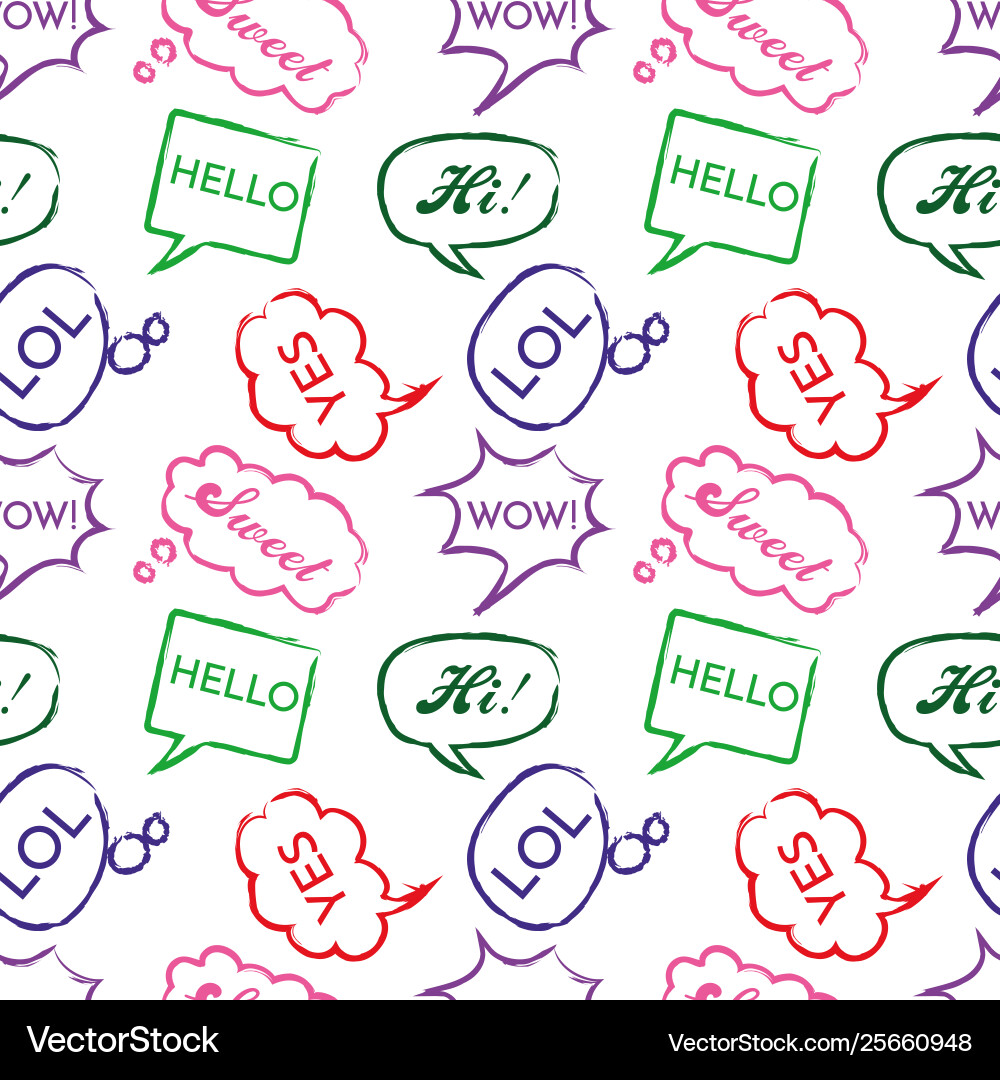 Seamless pattern with speech bubbles word Seamless pattern with speech bubbles word vector image