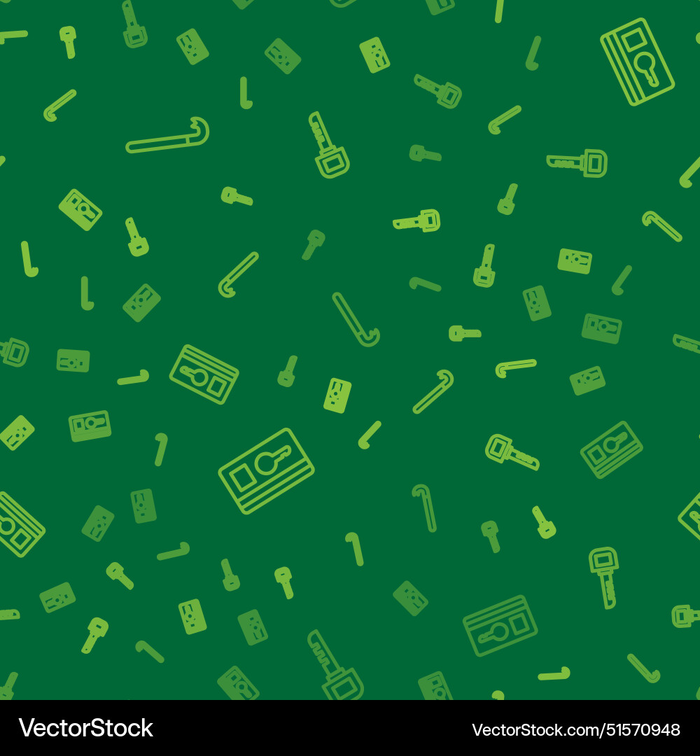 Set line crowbar key card and on seamless pattern Set line crowbar key card and on seamless pattern vector image