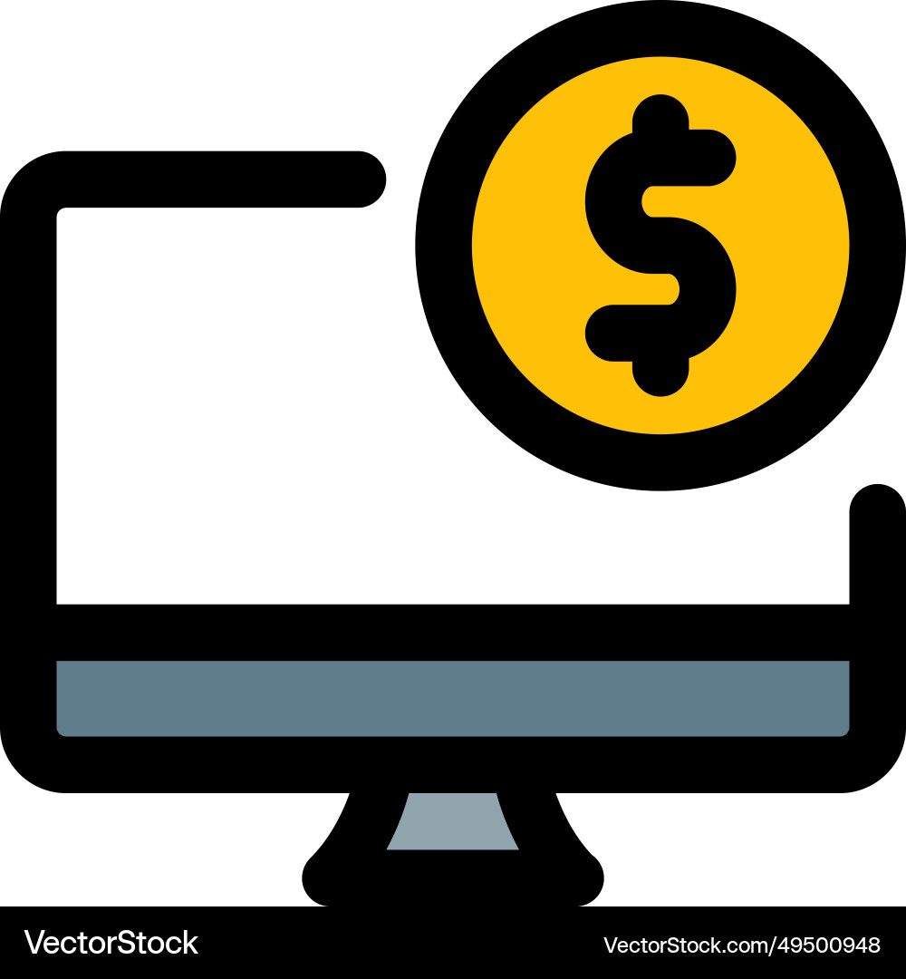 Software for processing payments installed vector image