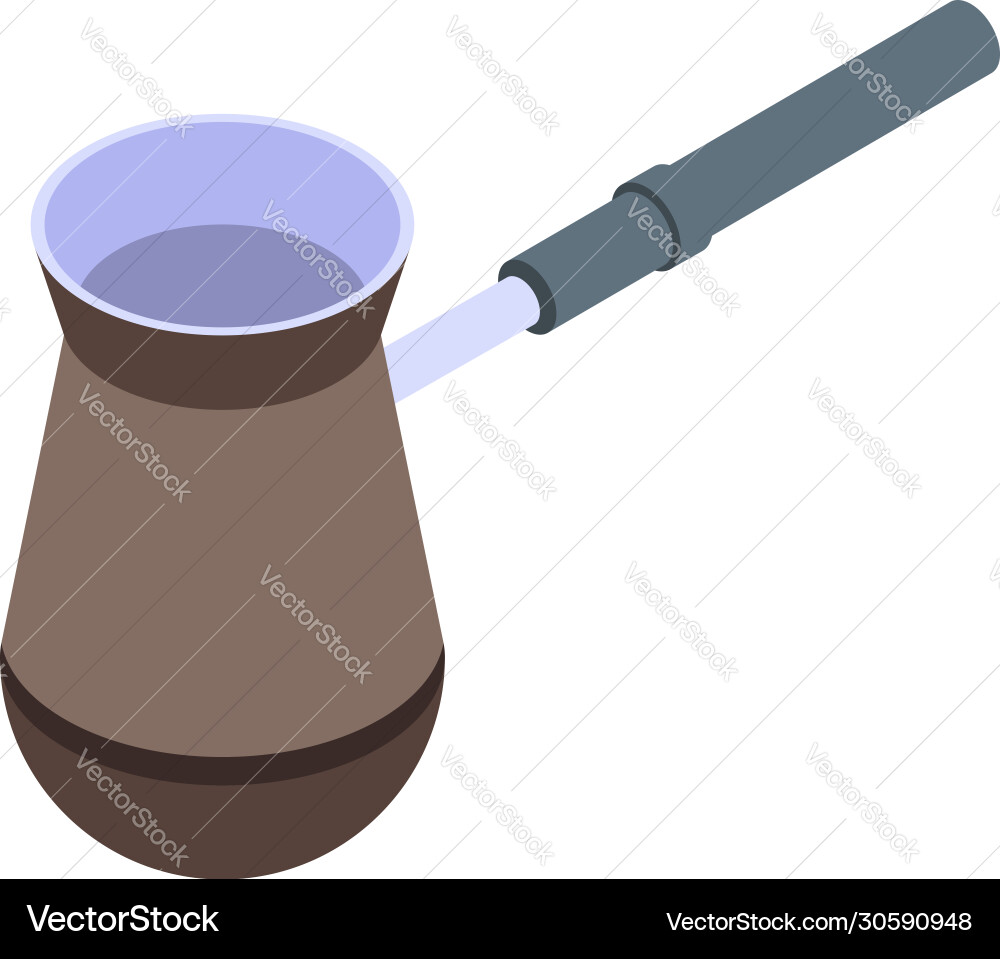 Turkish coffee pot icon isometric style Turkish coffee pot icon isometric style vector image