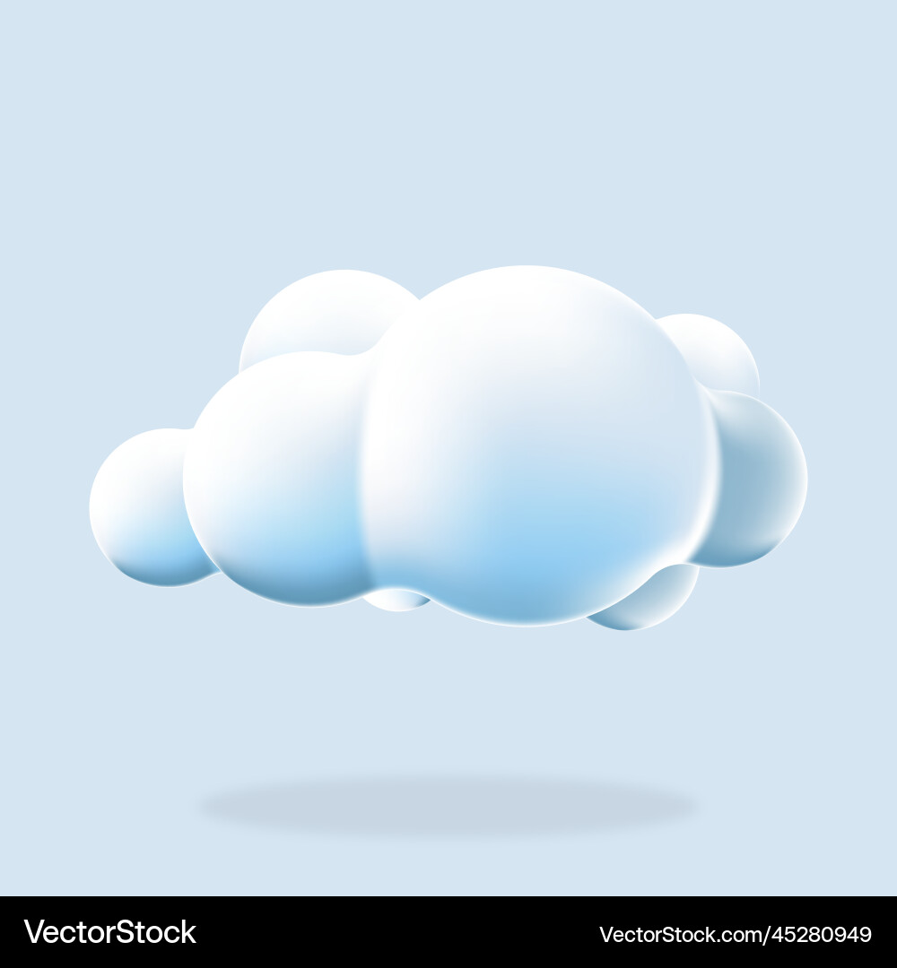 3d cloud isolated background render soft round 3d cloud isolated background render soft round vector image
