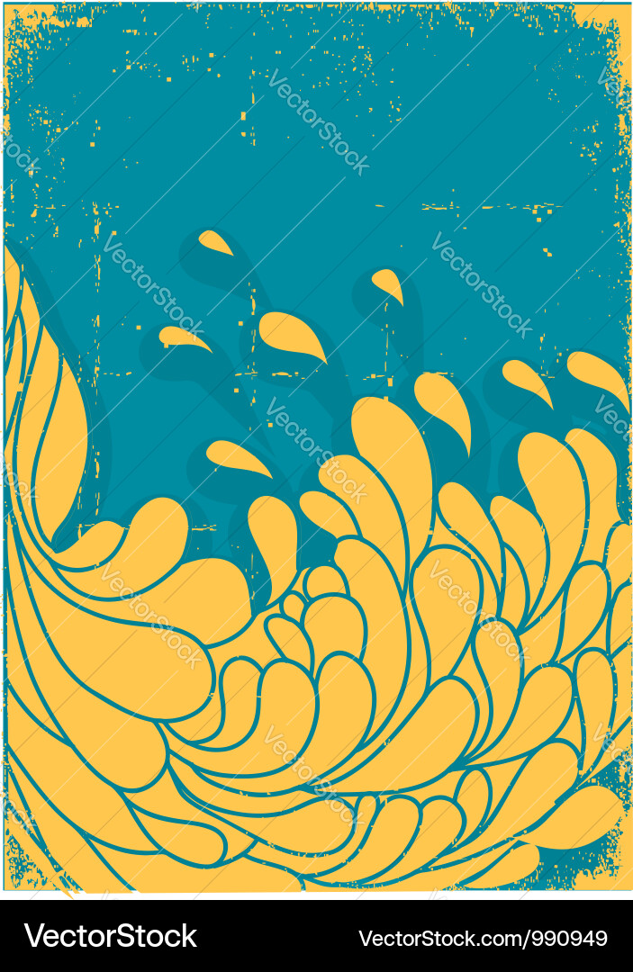 Abstract wave image on grunge texture Vector Image