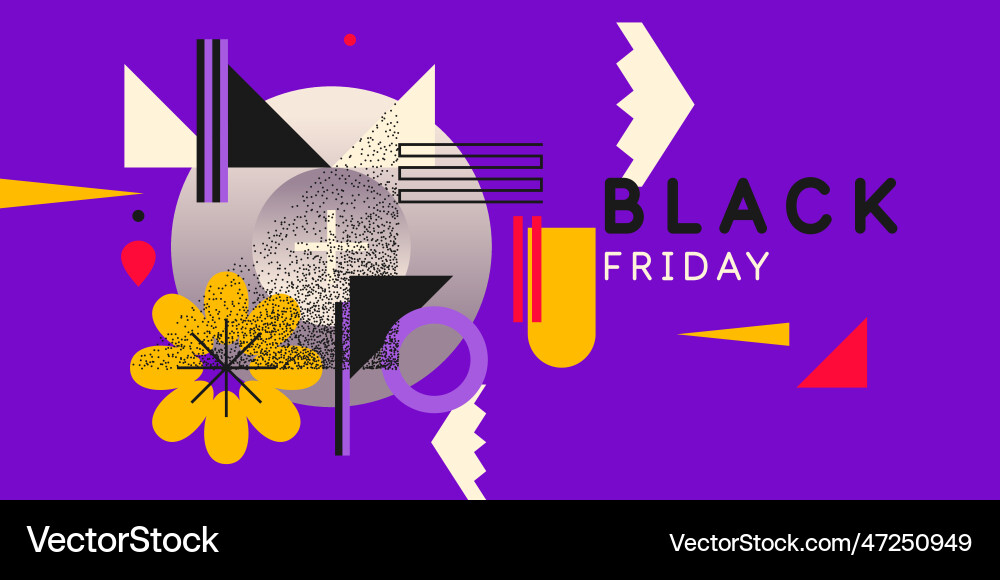 Black friday sale banner bright abstract Vector Image