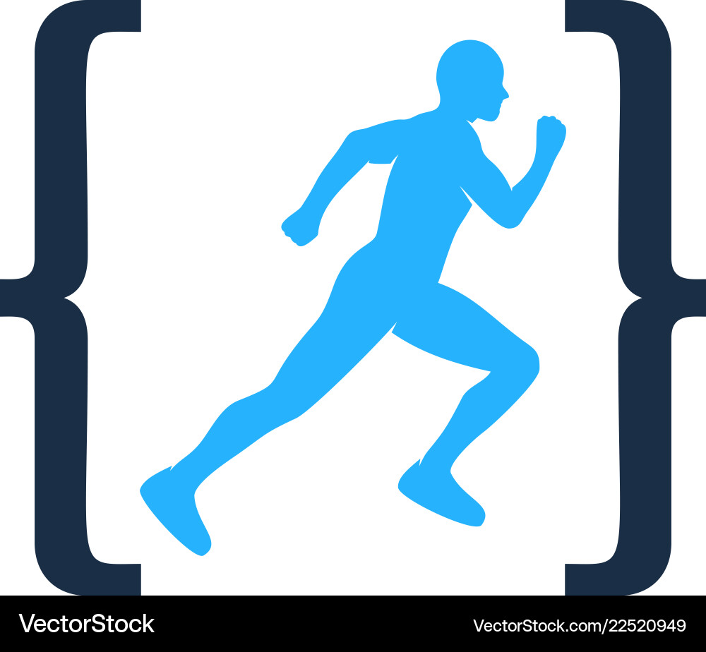 Code run logo icon design Code run logo icon design vector image