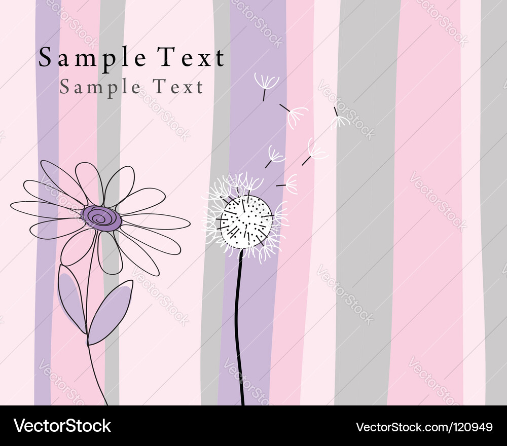 Colorful Floral Greeting Card Vector Image