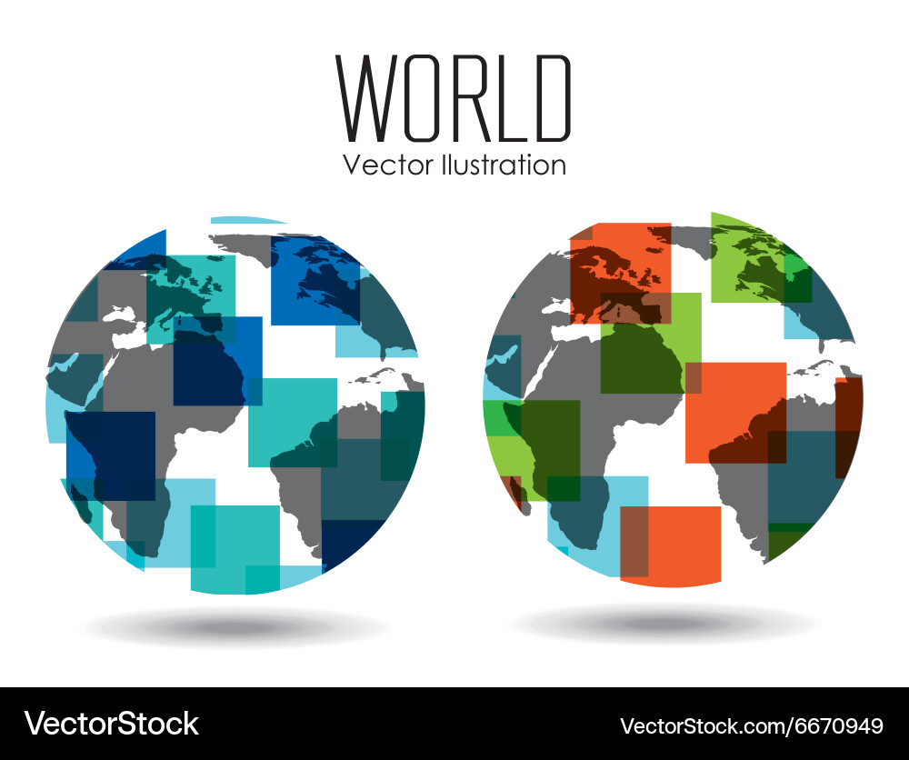 Colorful Globe Fragment Pattern vector image