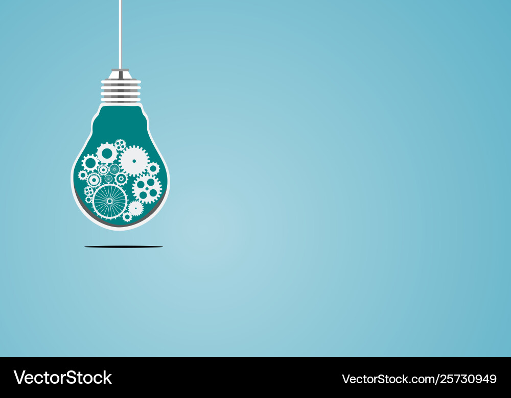 Concept bulb with cogs and gears an idea Concept bulb with cogs and gears an idea vector image