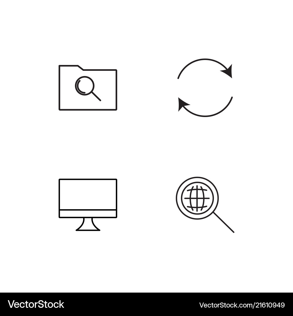 Data analytics linear icons set simple outline vector image