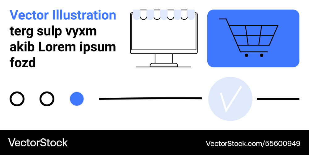E-commerce website interface with shopping cart Vector Image