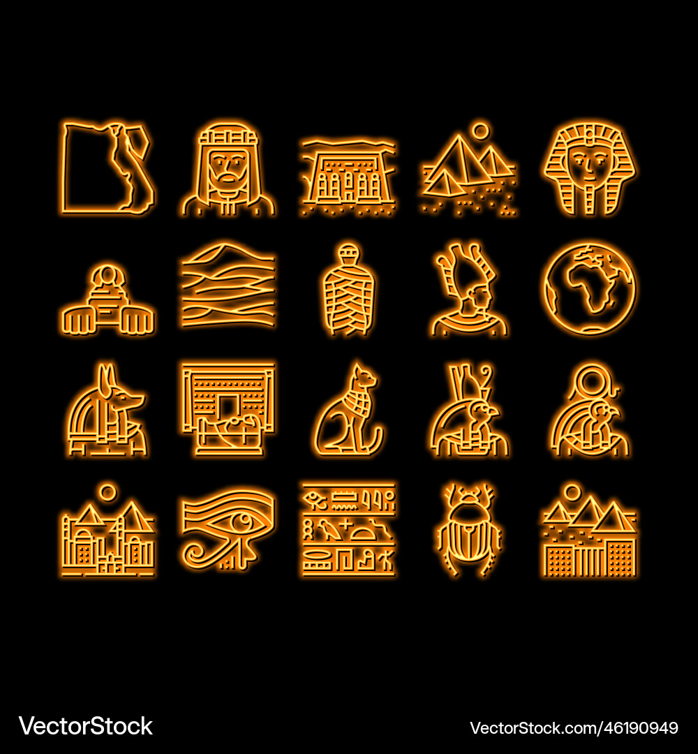 Egypt country monument excursion neon glow icon Egypt country monument excursion neon glow icon vector image