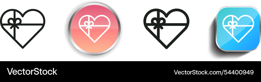 Gift icon thin linear regular and button style vector image