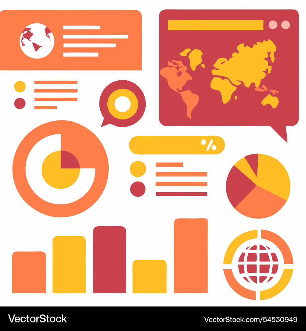 Global data analysis and insights for business Vector Image