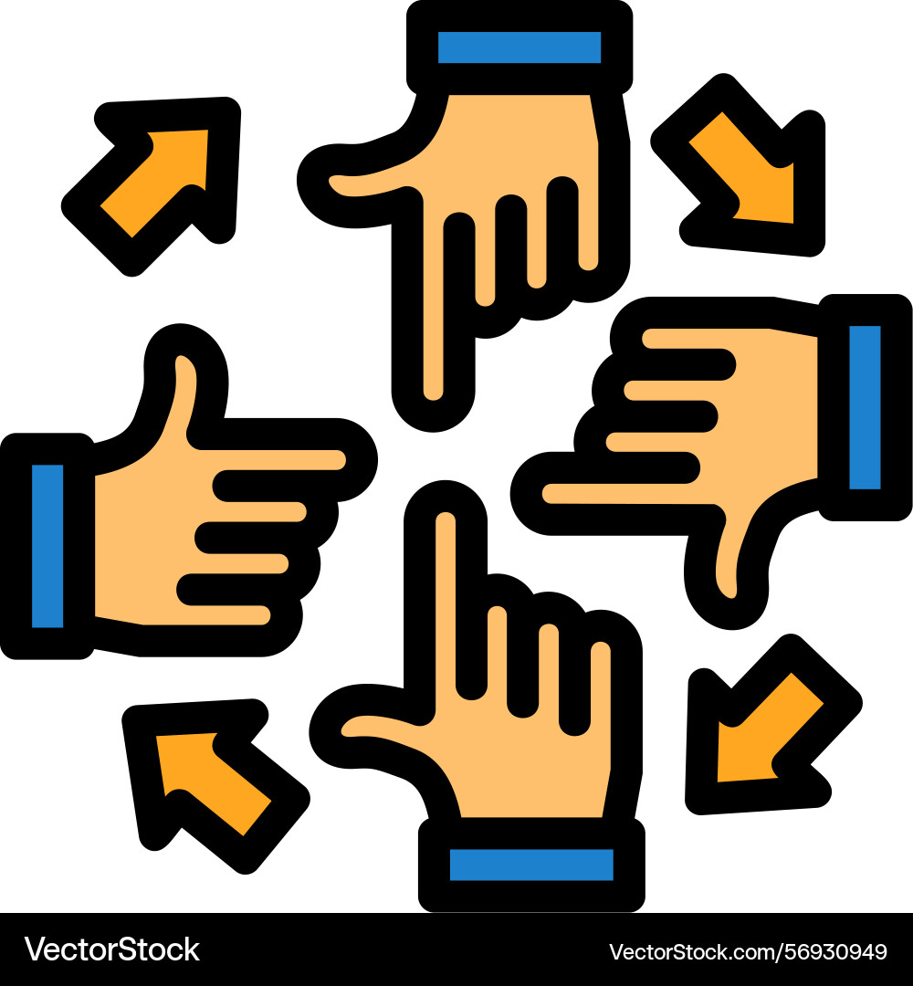 Group of people with hands in a circle for unity Vector Image
