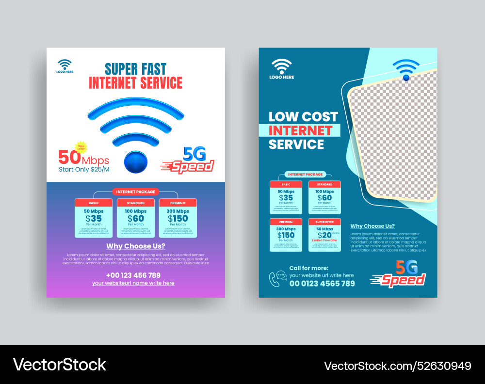 Internet service and wifi connection a4 Vector Image