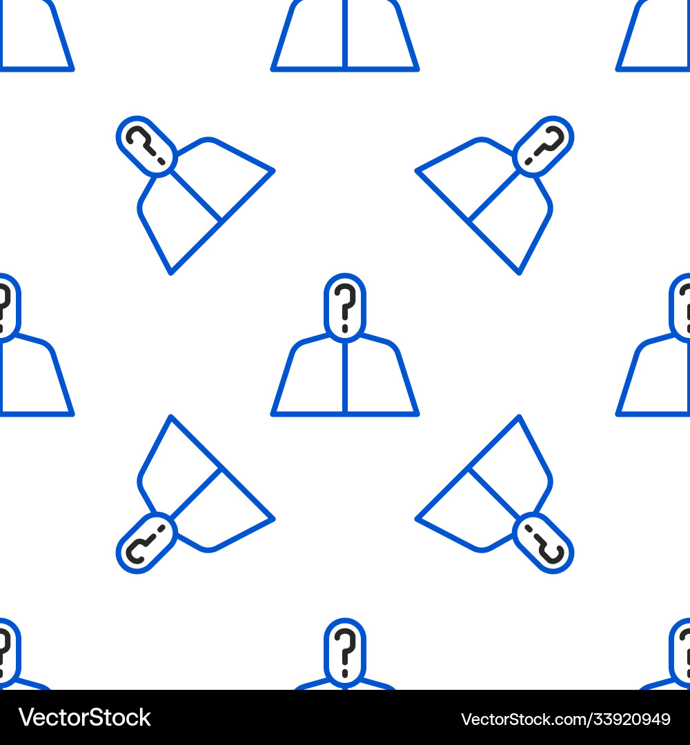 Line anonymous man with question mark icon vector image