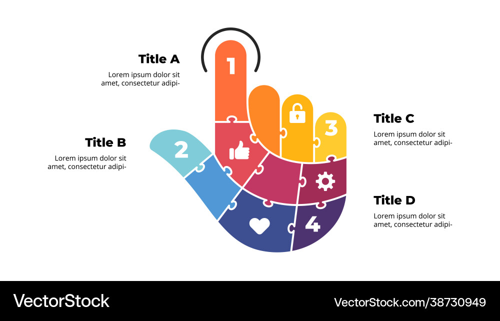 Puzzle click infographic template abstract Puzzle click infographic template abstract vector image