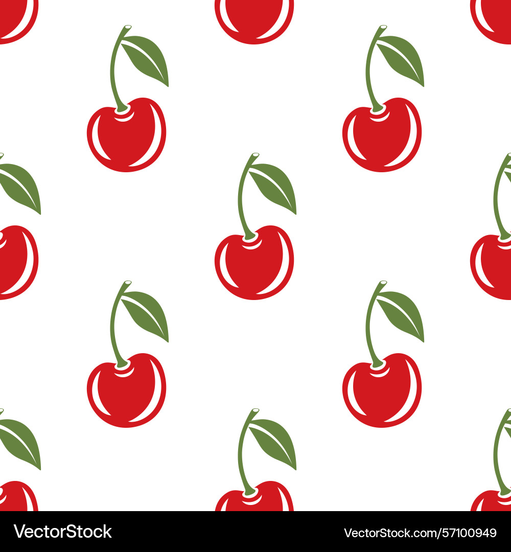 Seamless pattern with cutout cherry single Seamless pattern with cutout cherry single vector image