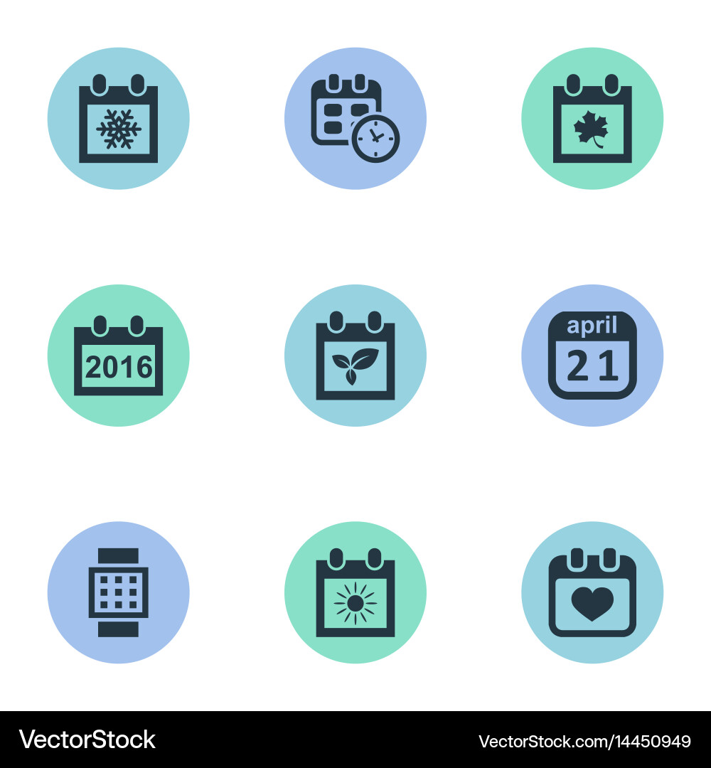 Set of simple date icons Vector Image