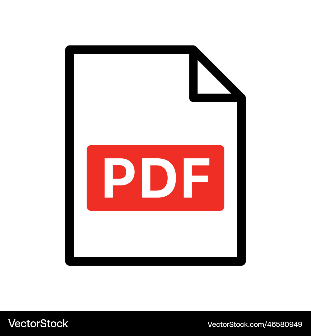 Simple pdf extension file icon vector image