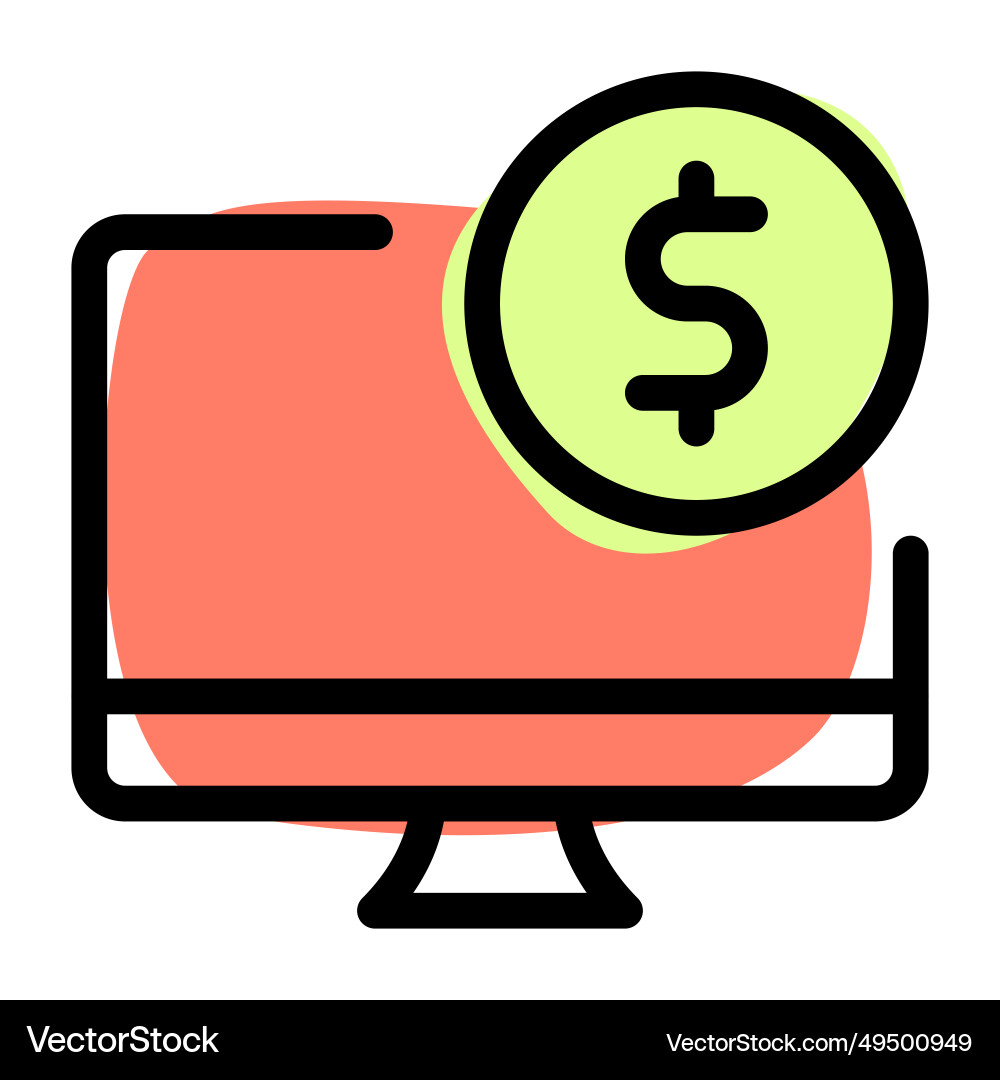 Software for processing payments installed vector image