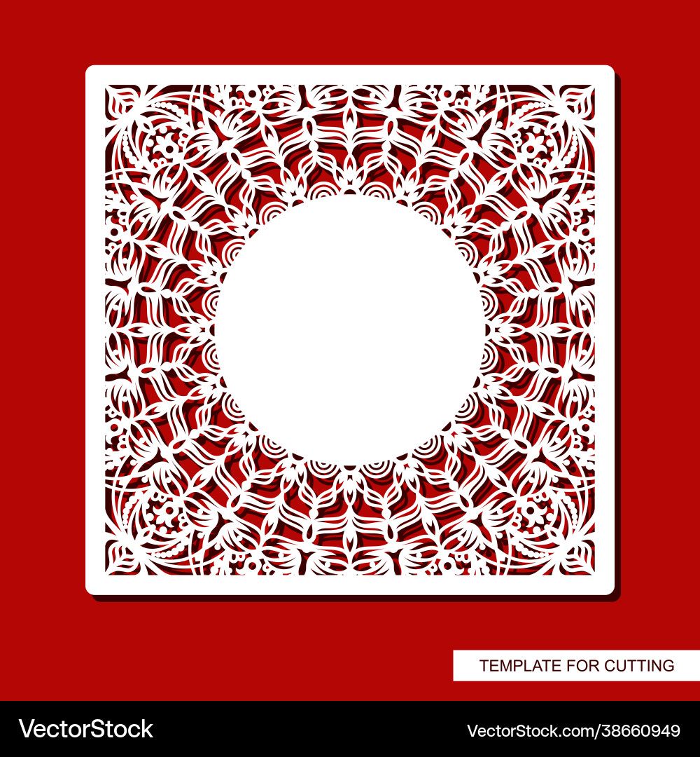 Square frame with a carved pattern vector image