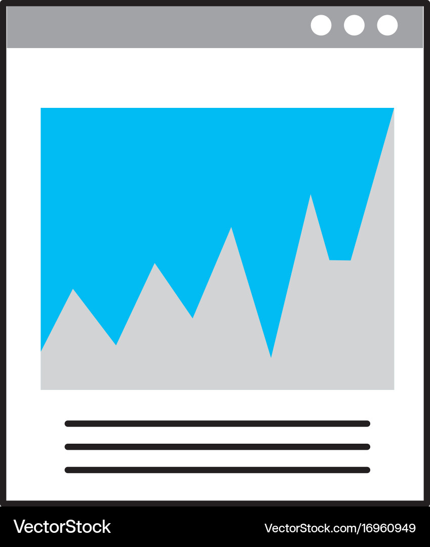 Template computer with statistics graph vector image