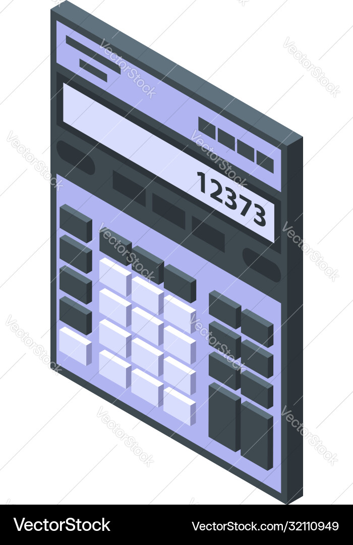 Trader calculator icon isometric style Vector Image