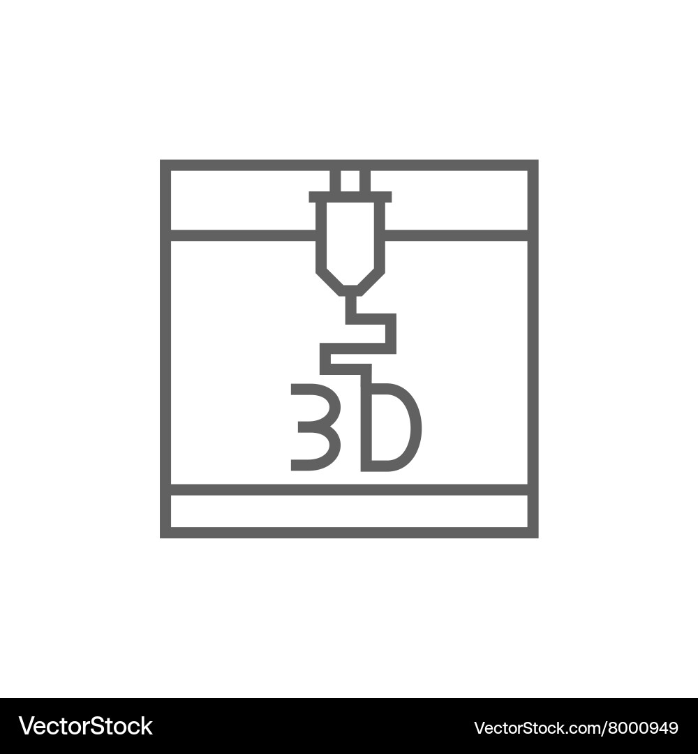 Tree d printing line icon Vector Image