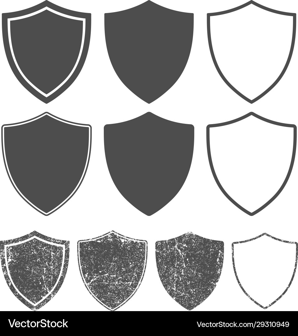 Web security shield icon shape symbol set police Web security shield icon shape symbol set police vector image