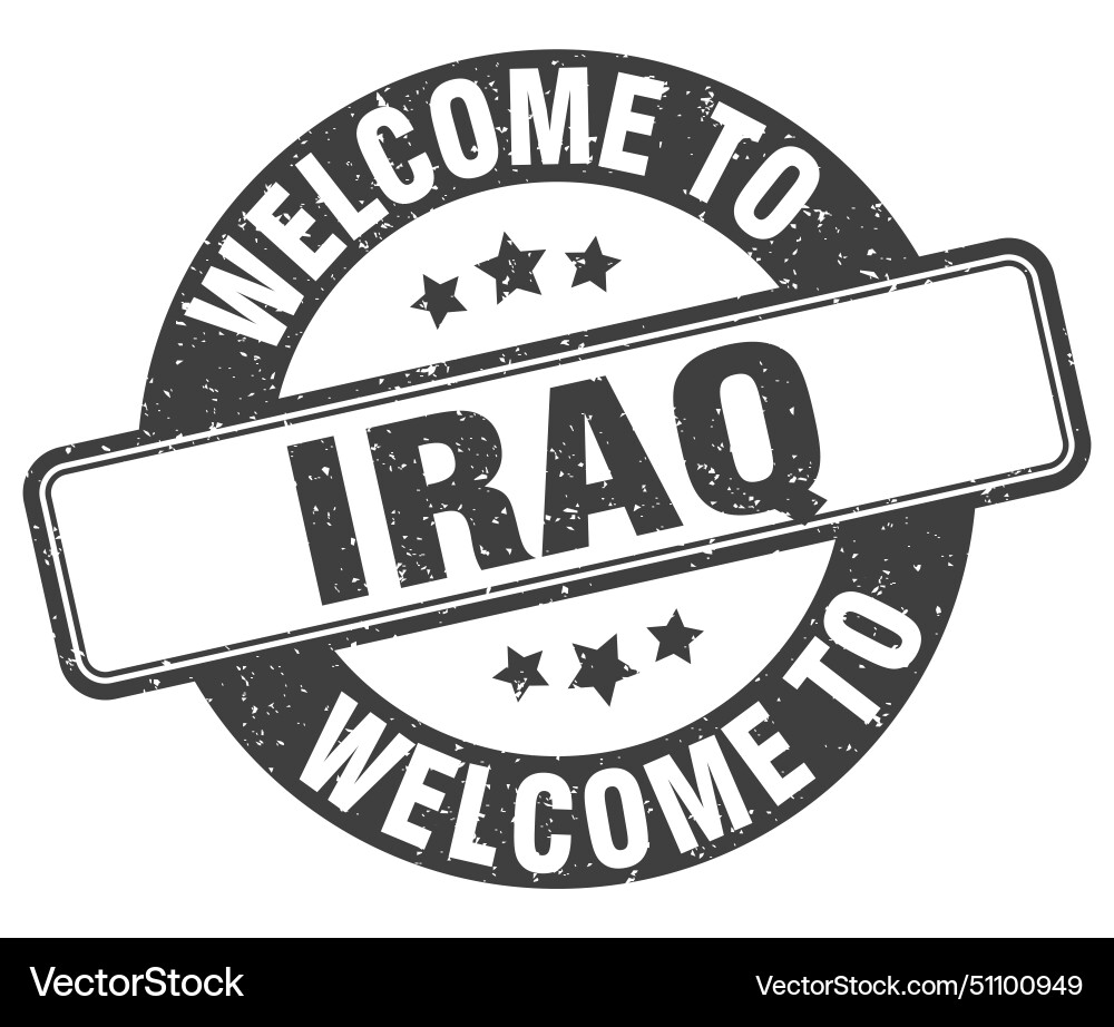 Welcome to iraq stamp round sign Royalty Free Vector Image
