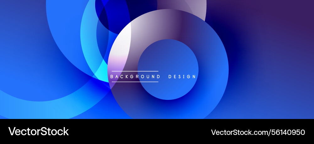 Abstract blue design overlapping circles create vector image