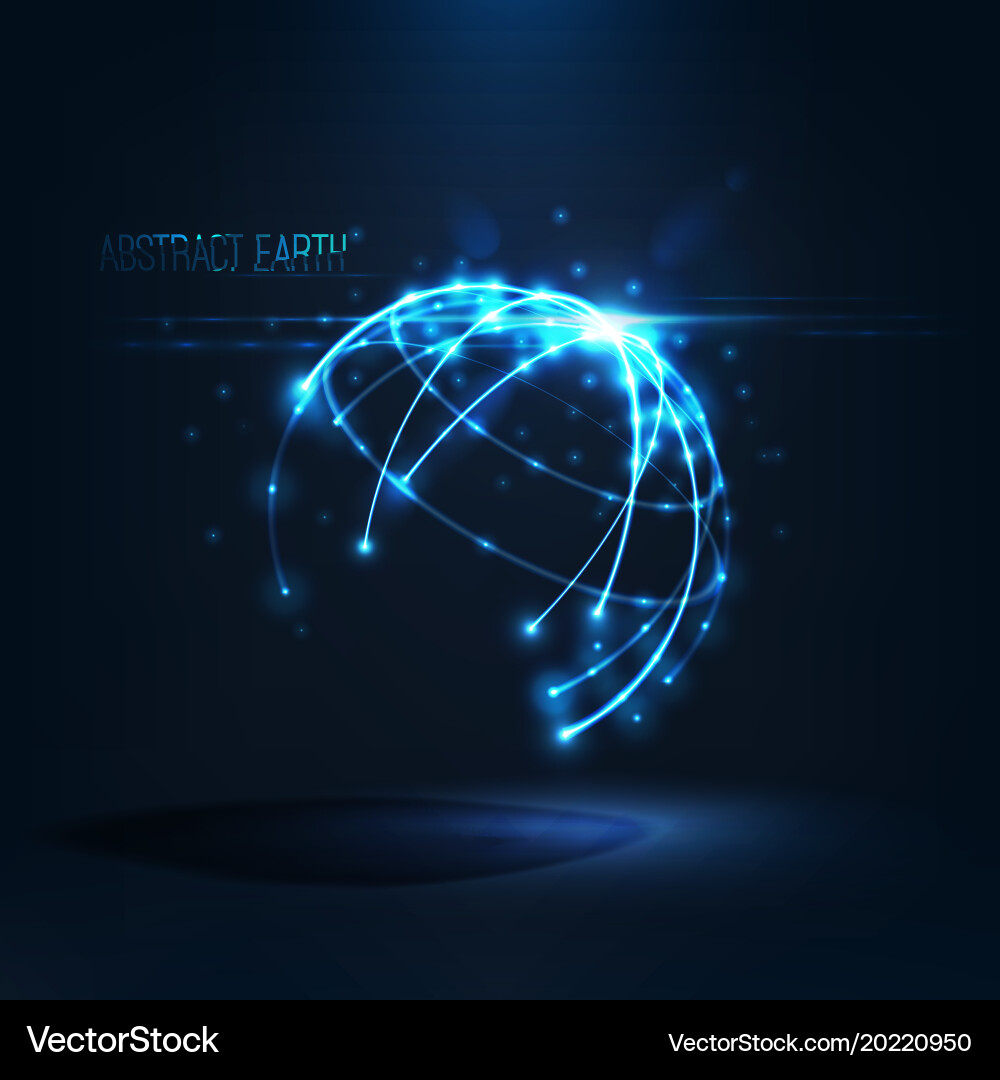Abstract shape of glowing circles and particles Vector Image