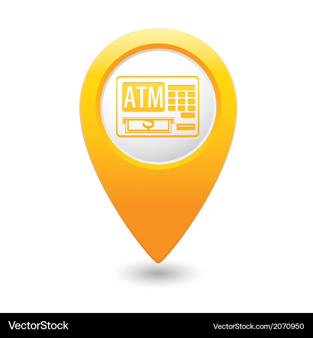 Atm icon yellow pointer Vector Image