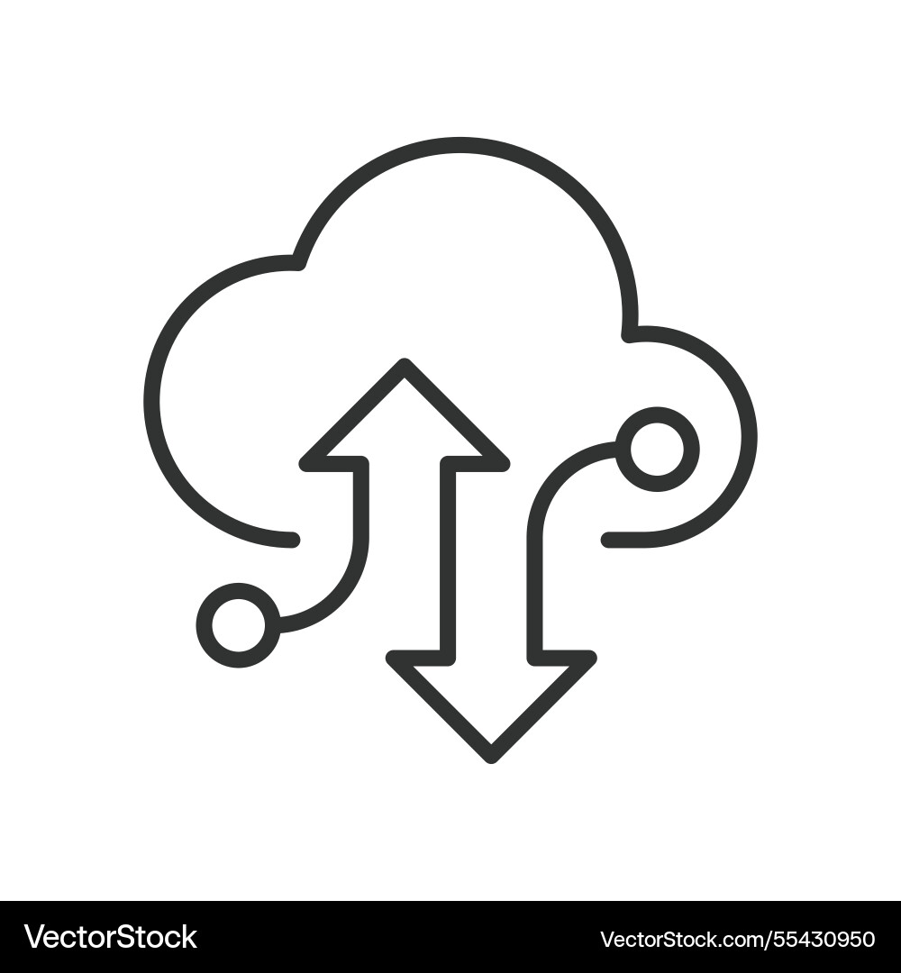 Cloud sync icon in line design Cloud sync icon in line design vector image