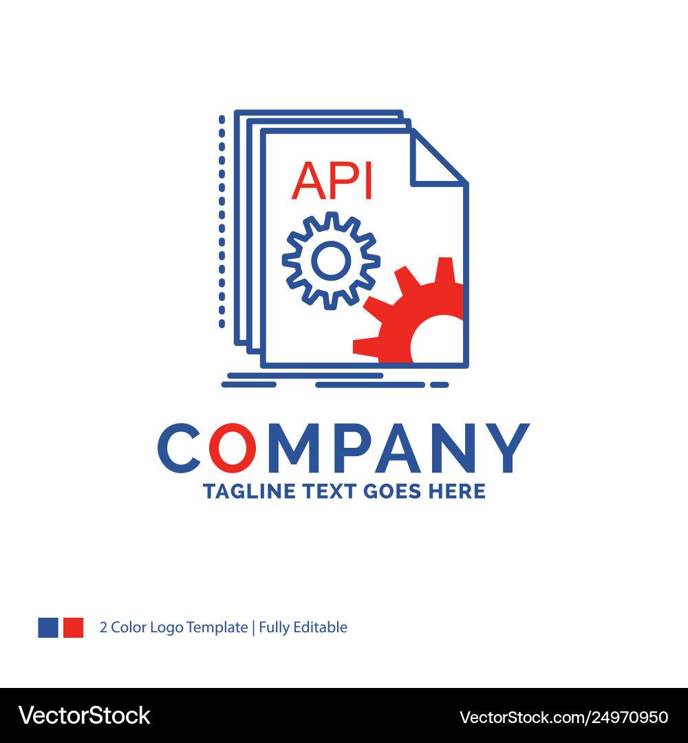 Company name logo design for api app coding Company name logo design for api app coding vector image