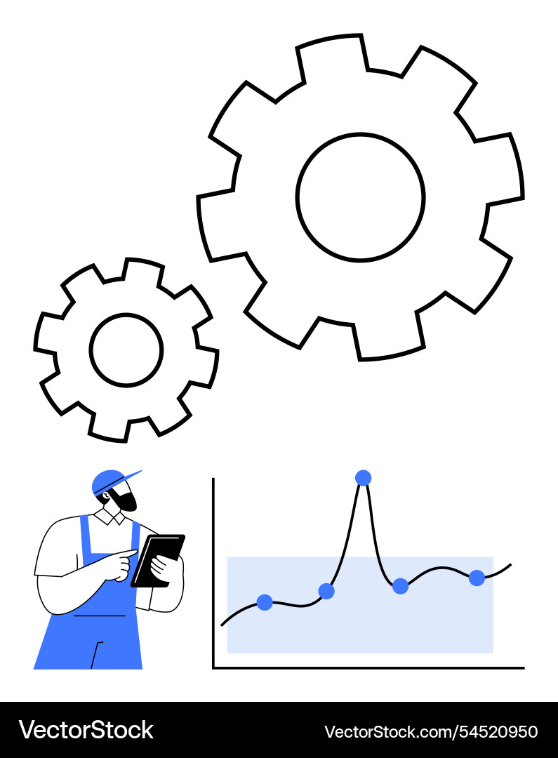 Efficient workflow management with data analysis Efficient workflow management with data analysis vector image