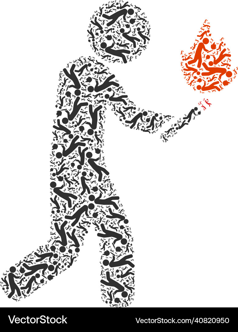 Feuer arsonist fraktale Ikone Collage von Selbstgegenständen Feuer arsonist fraktale Ikone Collage von Selbstgegenständen vektorbild