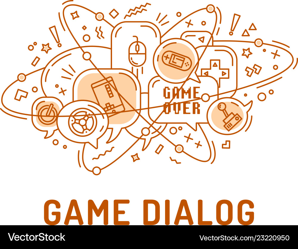 From game icons in chat bubbles with three From game icons in chat bubbles with three vector image