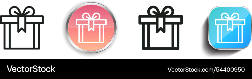 Gift icon thin linear regular and button style vector image