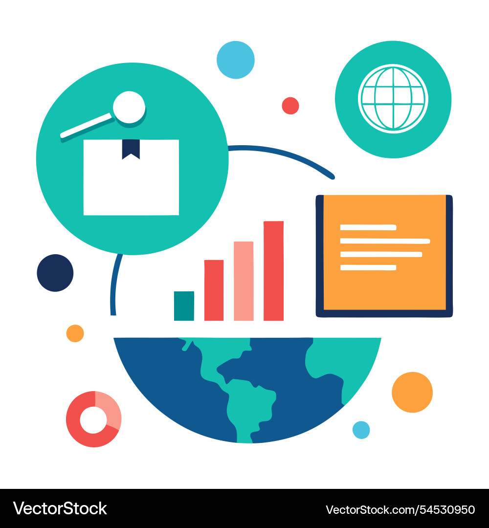 Global data analysis and insights for business Vector Image