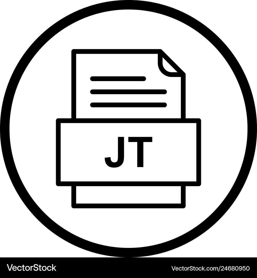 Jt file document icon Royalty Free Vector Image