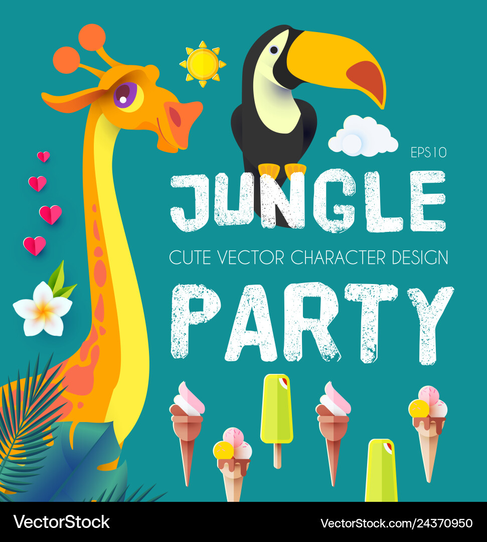 Jungle patry exotische Tiere Design Vorlage Jungle patry exotische Tiere Design Vorlage vektorbild